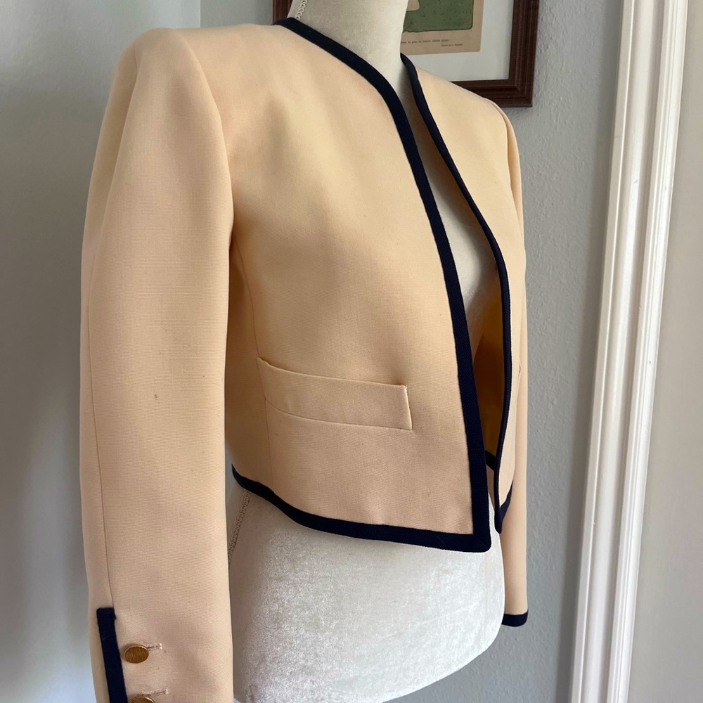 AUTHENTIC YSL Asymmetrical Cropped Blazer